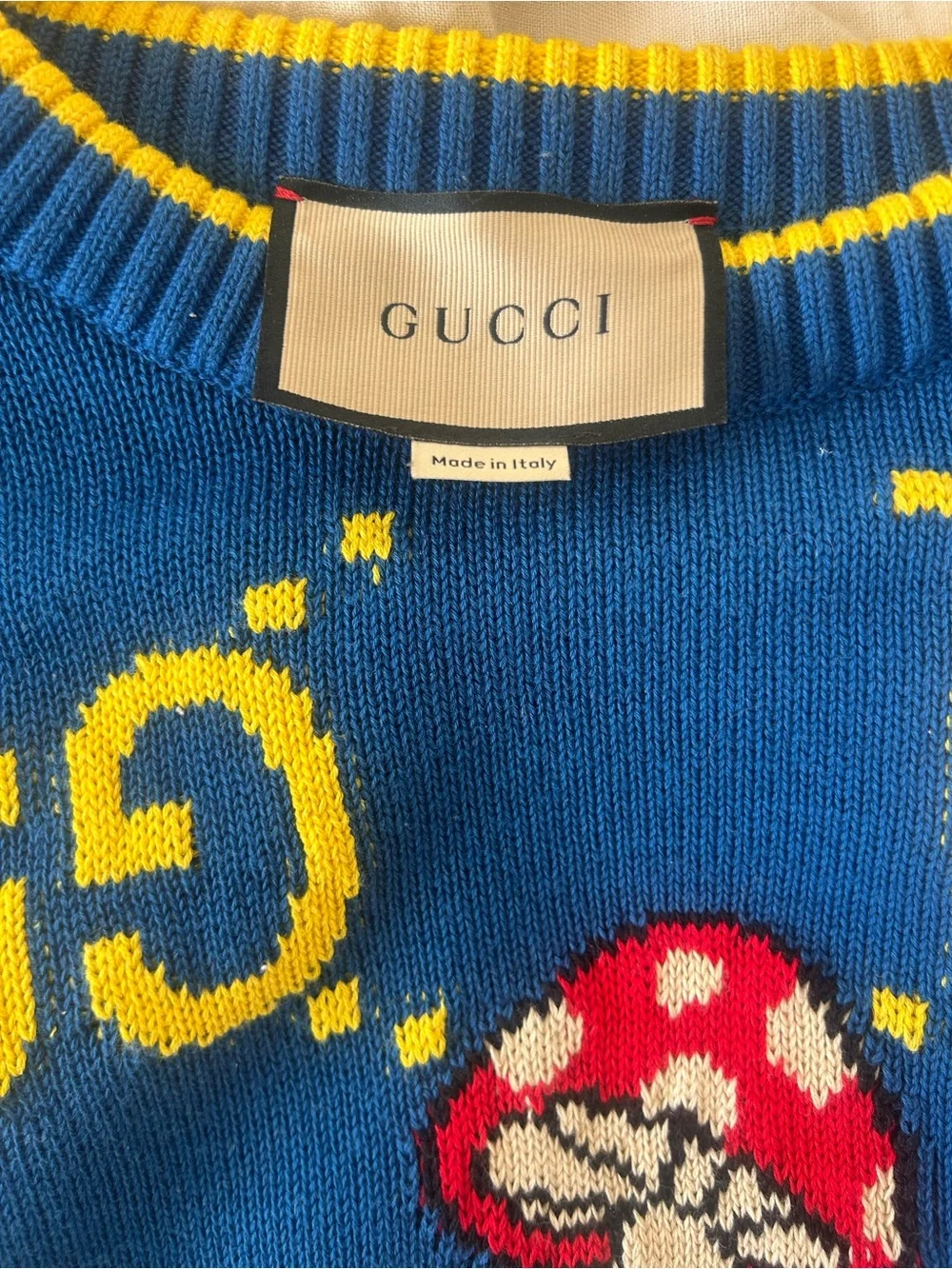 GG-Monogram Mushroom-Intarsia Cotton And Wool-Blend Jumper